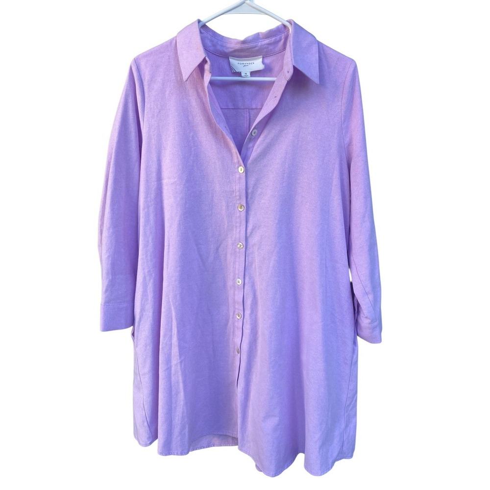 Tuckernuck Pomander Place Oxford Harris Shirt Dress Lavender Size M Pockets